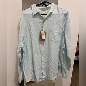 Weatherproof Light Blue Men's Casual Button-Down Country Twill Shirt XXL NWT